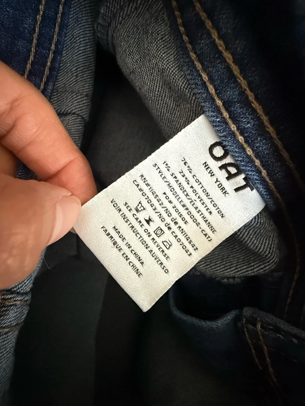 Oat 2/26 Wide Leg Jeans Dark Wash Mid Rise Relaxed Cut Off Capsule